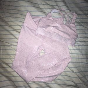 ZYIA ACTIVE. Light pink unicorn leopard light n tight &  light n tight bra